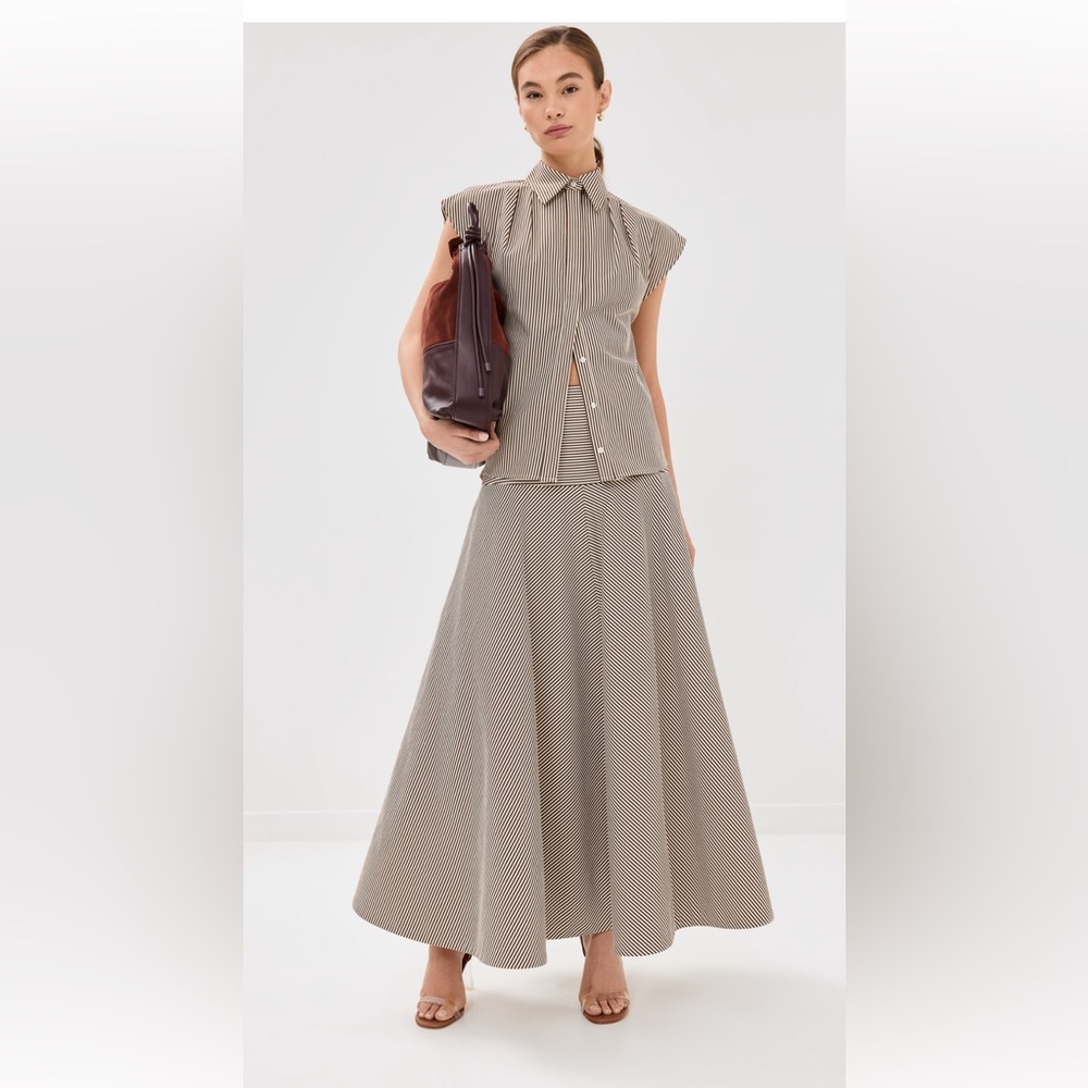 Brandon Maxwell The Poppy Asymmetrical Maxi A-Line Skirt Size 10 BNWT
